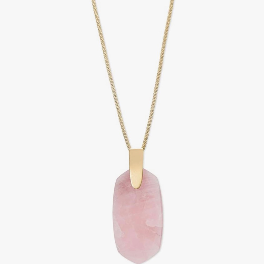 Kendra Scott Inez Necklace GoldChain - Rose Quartz